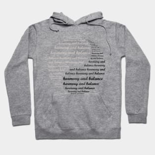 Harmony and Balance typography in Yin Yang symbol Hoodie